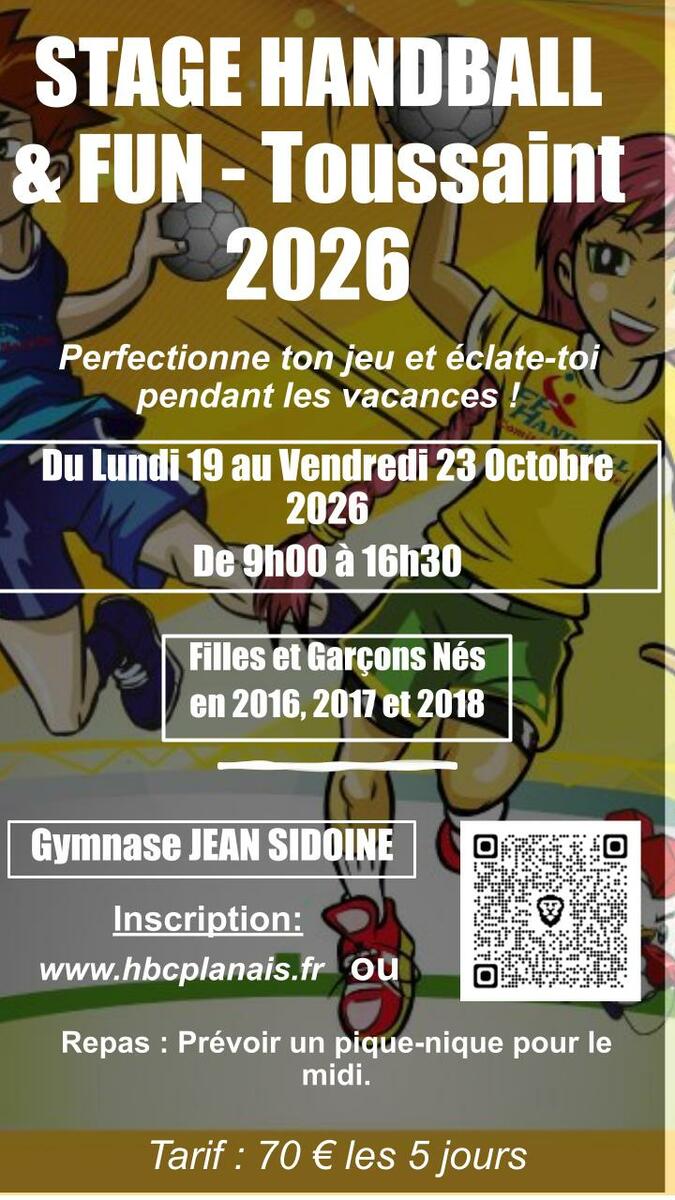 Inscription stage U11/U9 automne 2026