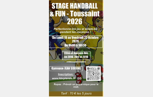 Inscription stage U11/U9 automne 2026