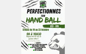 Inscription stages U13 / U15 automne 2026